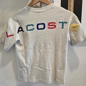 Lacoste Kids Heathered Cream Short Sleeve Tee Classic Fit Size 10